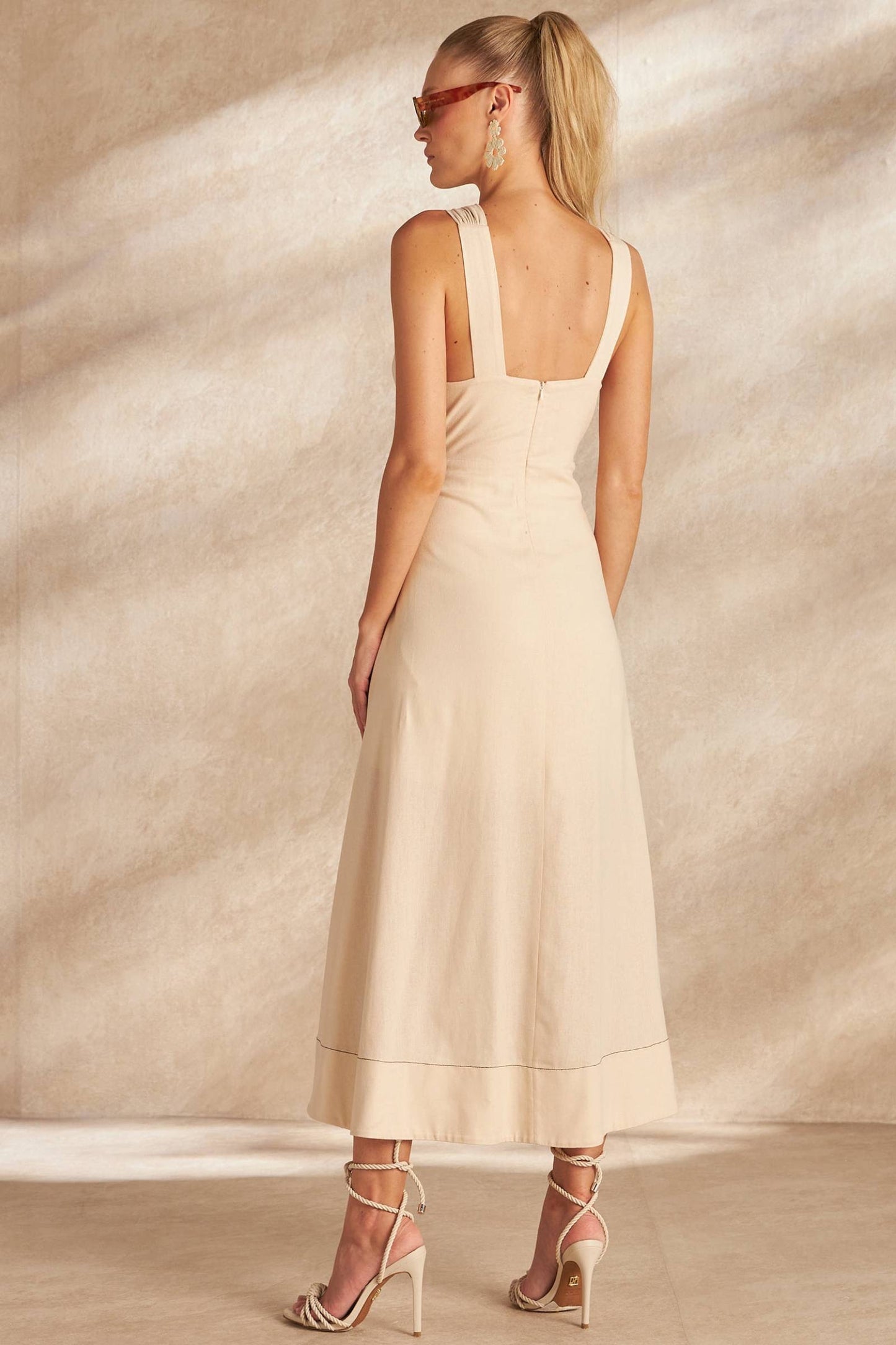 Vestido Maxi em Blend de Linho