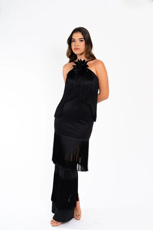 Vestido Longo Zawe Franjas